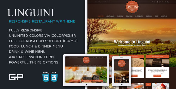 Linguini Themeforest Restaurant Responsive WP Theme