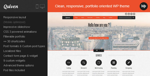 Themeforest Quiven Portfolio WordPress Theme