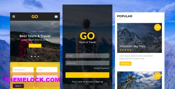 Go v1.0 - Tours & Travel Mobile Template