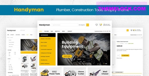 Handyman v2.0 - Drag & Drop Plumber, Construction Tools Shopify Theme