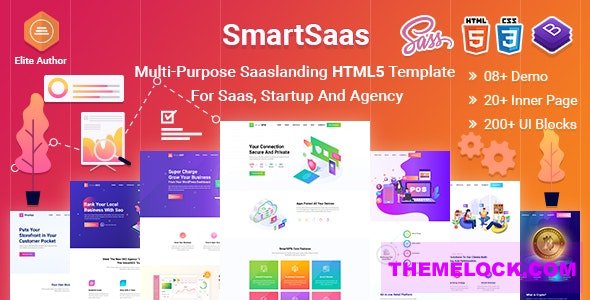 SmartSaas - Multi-Purpose Sass landing HTML5 Template For Startup And Agency