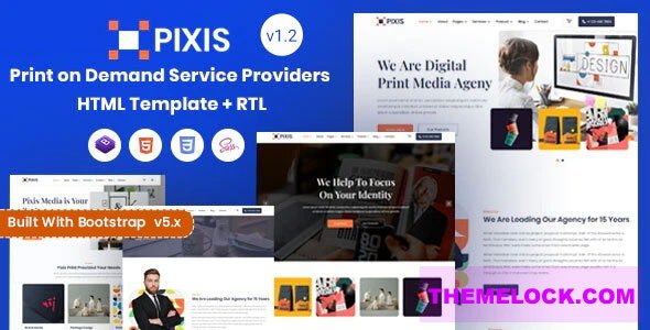 Pixis v1.2 - Print on Demand Service Providers Template