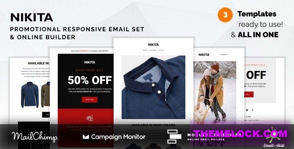 Nikita v1.0 - Promotional Email Templates Set with Online Builder