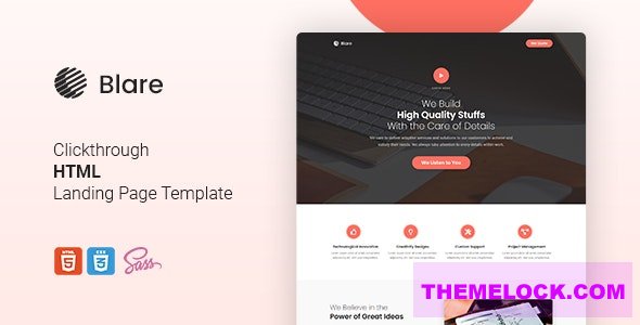 Blare v1.0 - Clickthrough HTML Landing Page Template