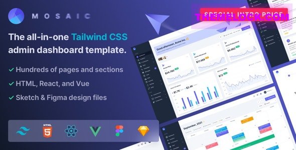 Mosaic v3.1.0 - Tailwind CSS Admin Dashboard Template