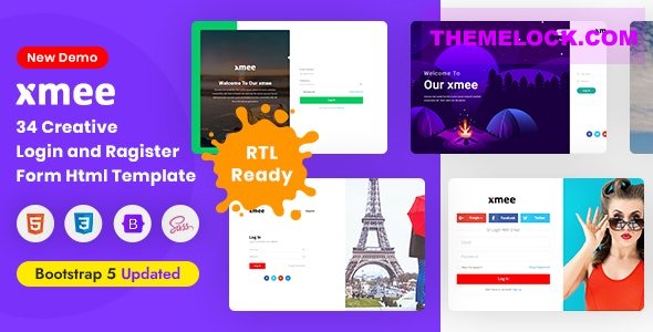 Xmee v2.0 - Login and Register Form Html Templates