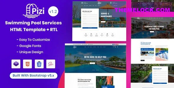 Pizi v1.2 - Swimming Pool Services HTML Template