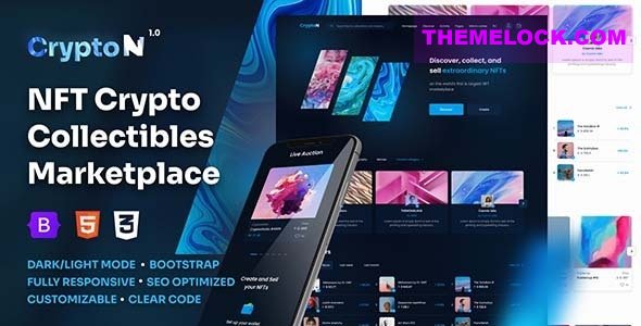 CryptoN v1.0 - NFT Collectibles Marketplace HTML Template