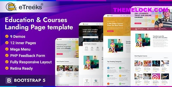 eTreeks v1.0 - Online Courses & Education Landing Page Template