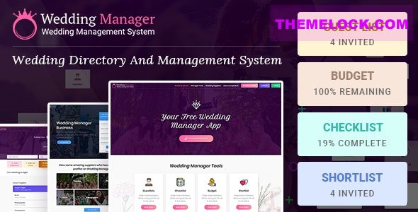 Wedding Manager v1.0 - Manage Wedding Events and Vendor Listing Event Management WireFrame