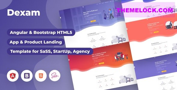 Dexam v1.0 - Angular & Bootstrap 4 Html SaaS, Startup & Product Landing Page