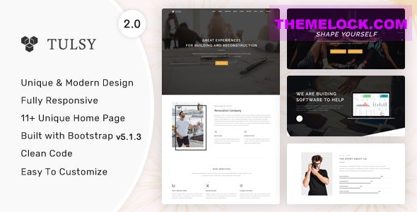 Tulsy v2.0.0 - Multipurpose Landing Page Template