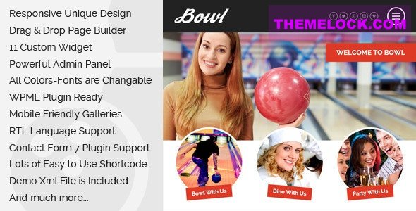 Bowl v1.6.2 - Responsive Bowling Center WordPress Theme