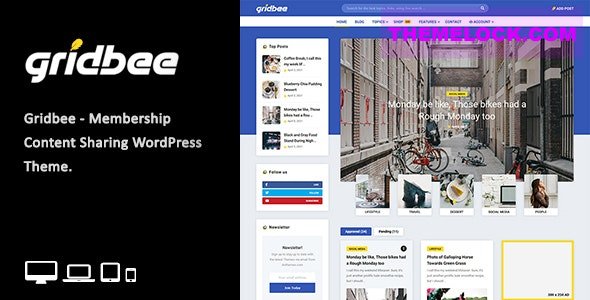 Gridbee v1.3 - Content Sharing WordPress Theme