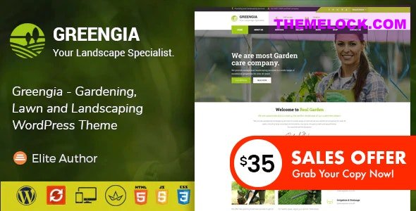 Greengia v2.1 - Gardening, Lawn and Landscaping WordPress Theme