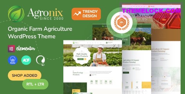 Agronix v1.0 - Organic Farm Agriculture WordPress Theme