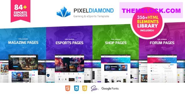 Pixel Diamond v1.0 - HTML eSports Team, Sports Results & Gaming Magazine & Community
