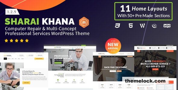Sharai Khana v1.3.0 - Computer Repair & Multi-Concept Professional Services WordPress Theme