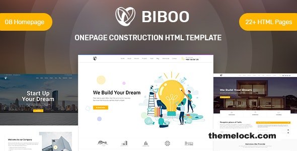 Biboo v1.0 - OnePage Construction HTML Template