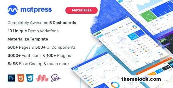 MatPress v1.0 - Materialize Admin Template