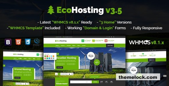 EcoHosting v3.5 - Responsive Hosting and WHMCS WordPress Theme