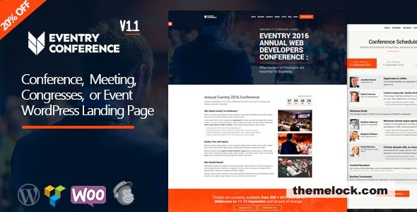 Eventry v1.2.5 - Conference Meetup Landing Page WordPress Theme