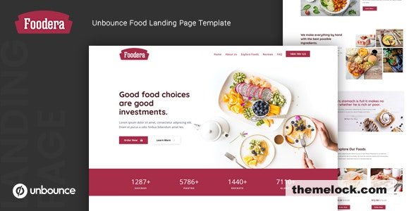 Foodera v1.0 - Unbounce Food Landing Page Template