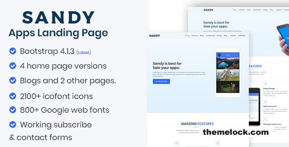 SANDY v1.0 - Apps Landing Page