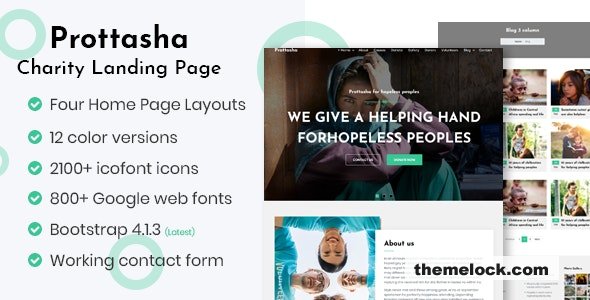 Prottasha - Bootstrap Charity Landing Page