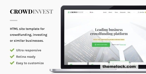 CrowdInvest - Crowdfunding HTML Site Template