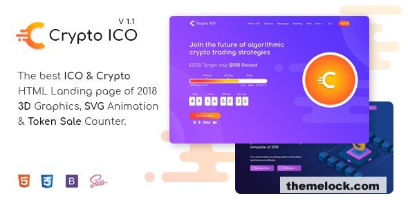 Crypto ICO v1.2 - Cryptocurrency Website Landing Page HTML Template