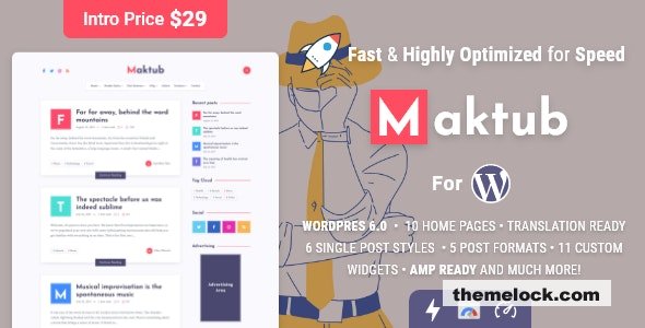 Maktub v1.3.0 – Minimal & Lightweight Blog for WordPress