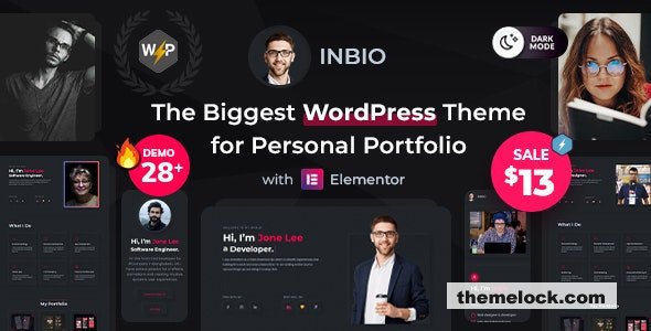 InBio v2.0.1 - Personal Portfolio/CV WordPress Theme