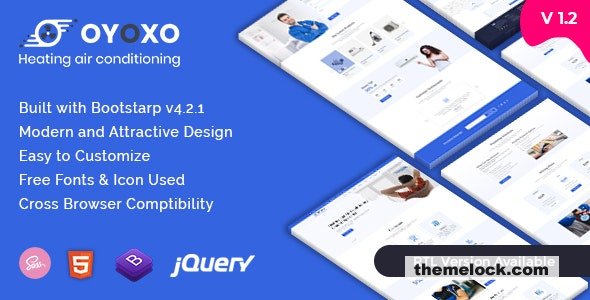 Oyoxo v1.2 - Heating Air-conditioning Services HTML Template + RTL