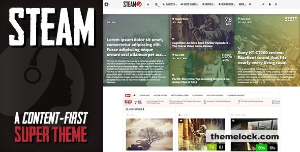 Steam v1.1.4 - Responsive Retina Review Magazine Theme