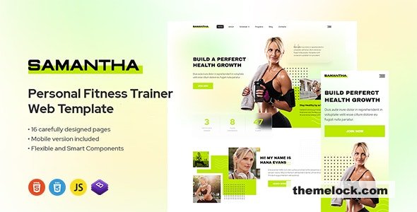 Samantha - Personal Trainer & Fitness Gym Template