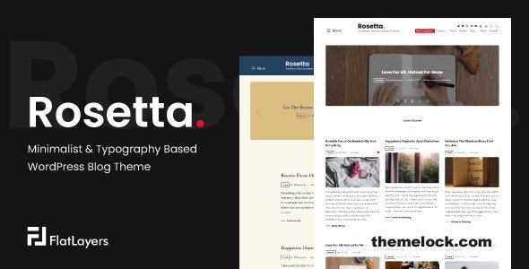 Rosetta v1.3 - Minimalist & Typography Based WordPress Blog Theme