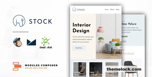Stock v1.0 - E-Commerce Responsive Furniture and Interior design Email with Online Builder