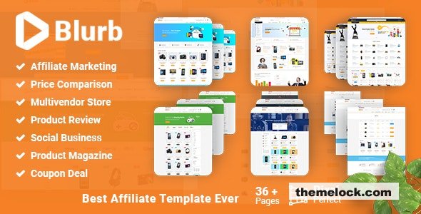 Blurb - Price Comparison with Review base Multivendor Coupon Store Affiliate Marketing HTML Template