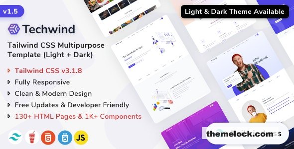 Techwind v1.5.0 - Tailwind CSS Multipurpose Landing Page Template