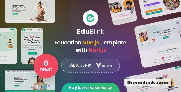 EduBlink v1.0 - Education VueJS Template with NuxtJS