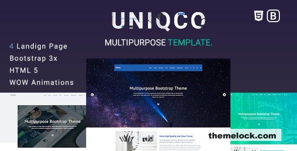 Uniqco - Multipurpose Responsive Bootstrap Landing page Template