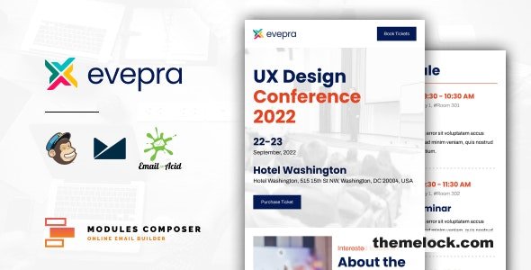 Evepra - Responsive Email for Events & Conferences with Online Builder