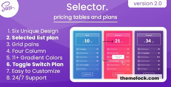 Selector v2.0 - Pricing Tables and Plans