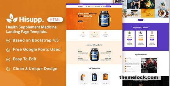 Hisupp - Health Supplement Medicine Landing Page Template