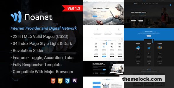 Noanet v1.3 – Digital Network and Internet Provider HTML Template