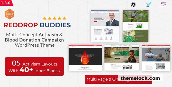 Reddrop Buddies v1.3.0 – Multi-Concept Activism & Blood Donation Campaign WordPress Theme