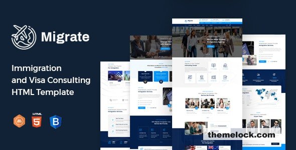 Migrate – Immigration and Visa Consulting HTML Template