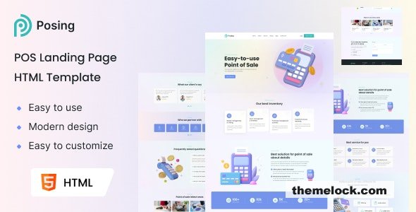 Posing - Point of Sale Landing Page HTML Template