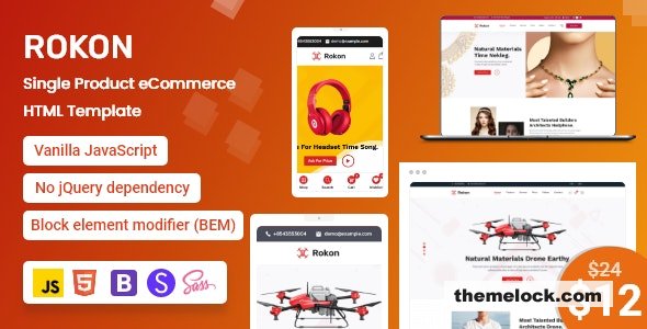 Rokon – Single Product eCommerce HTML Template